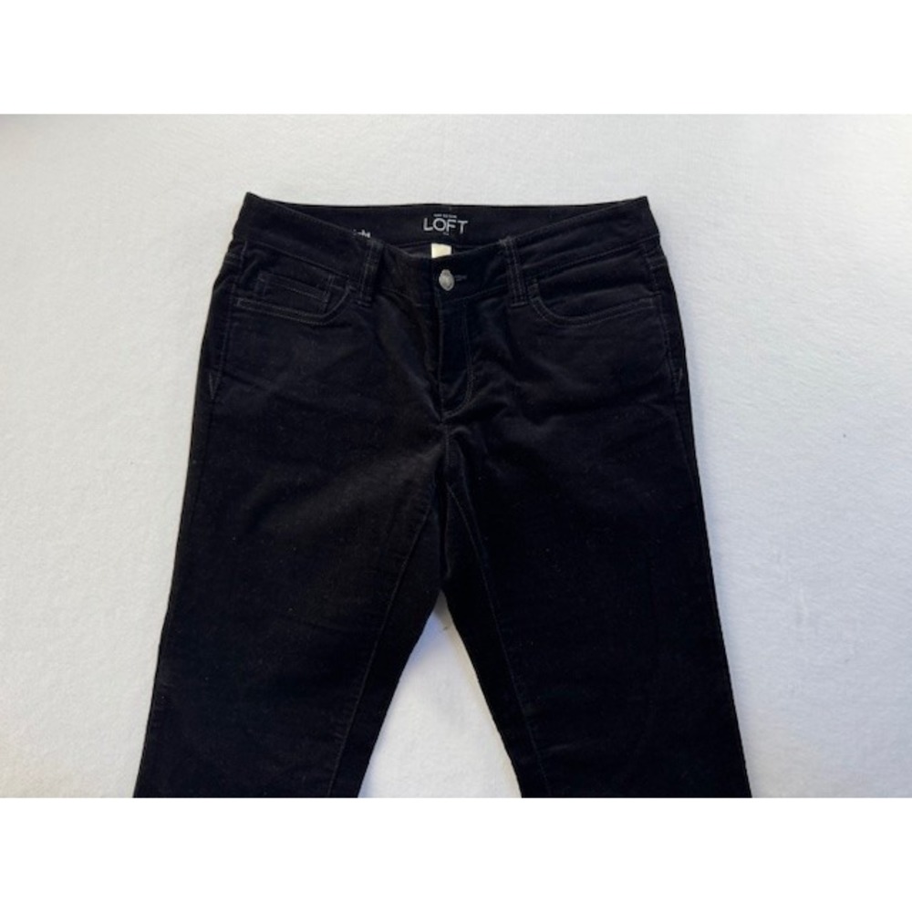 LOFT Black Corduroy Modern Straight Pants Women's Size 6‎ Petite - Picture 2 of 10
